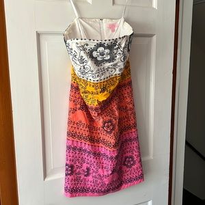 Lilly Pulitzer strapless dress EUC